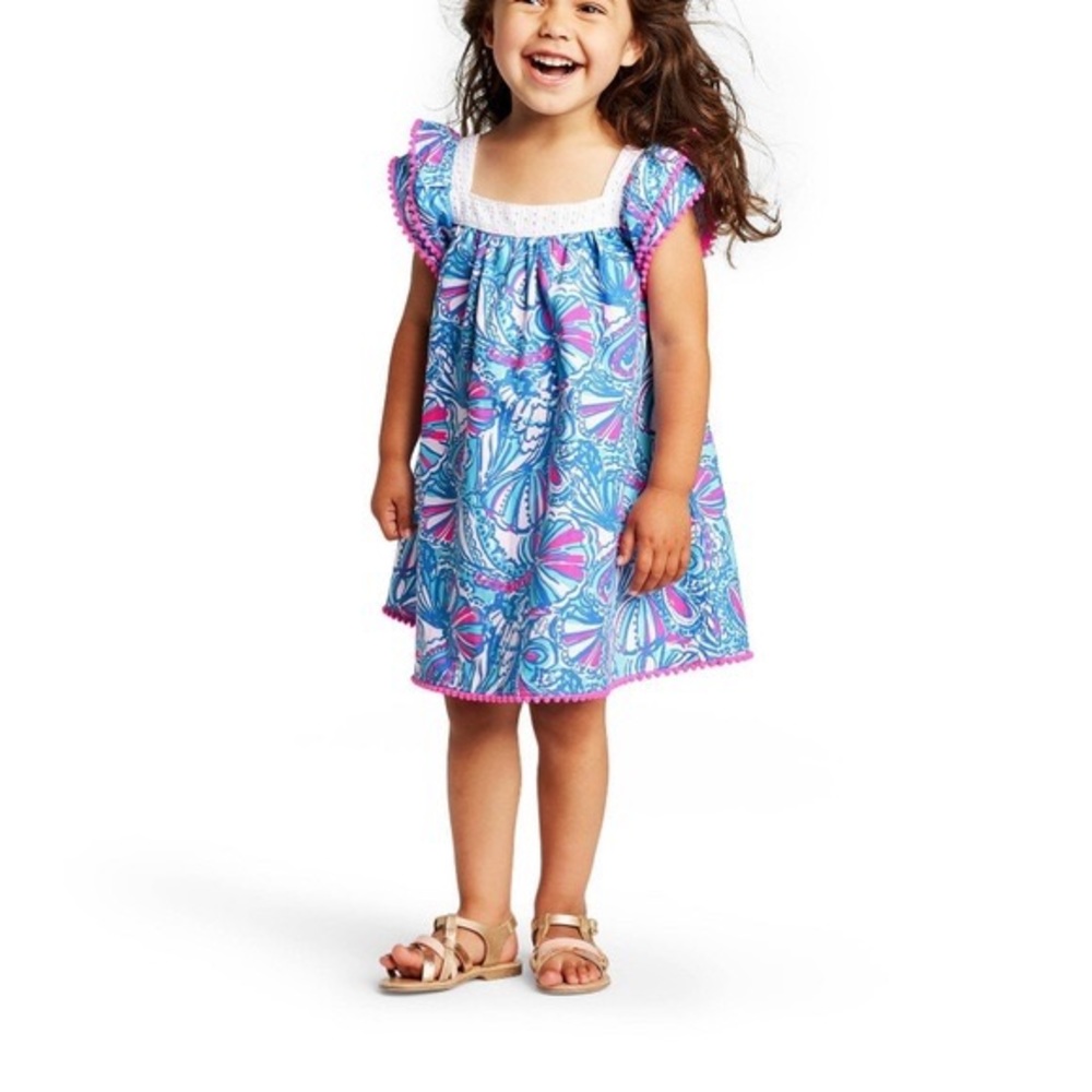 LILY PULITZER for target blue and pink Paloma toddler dress 3t